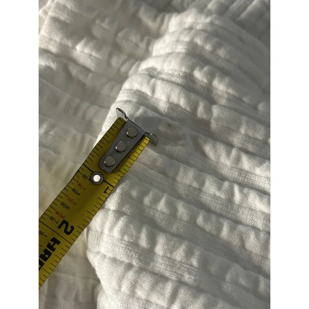 Pottery Barn Ribbed Thick Organic Cotton Pillow Sham White KING ONE